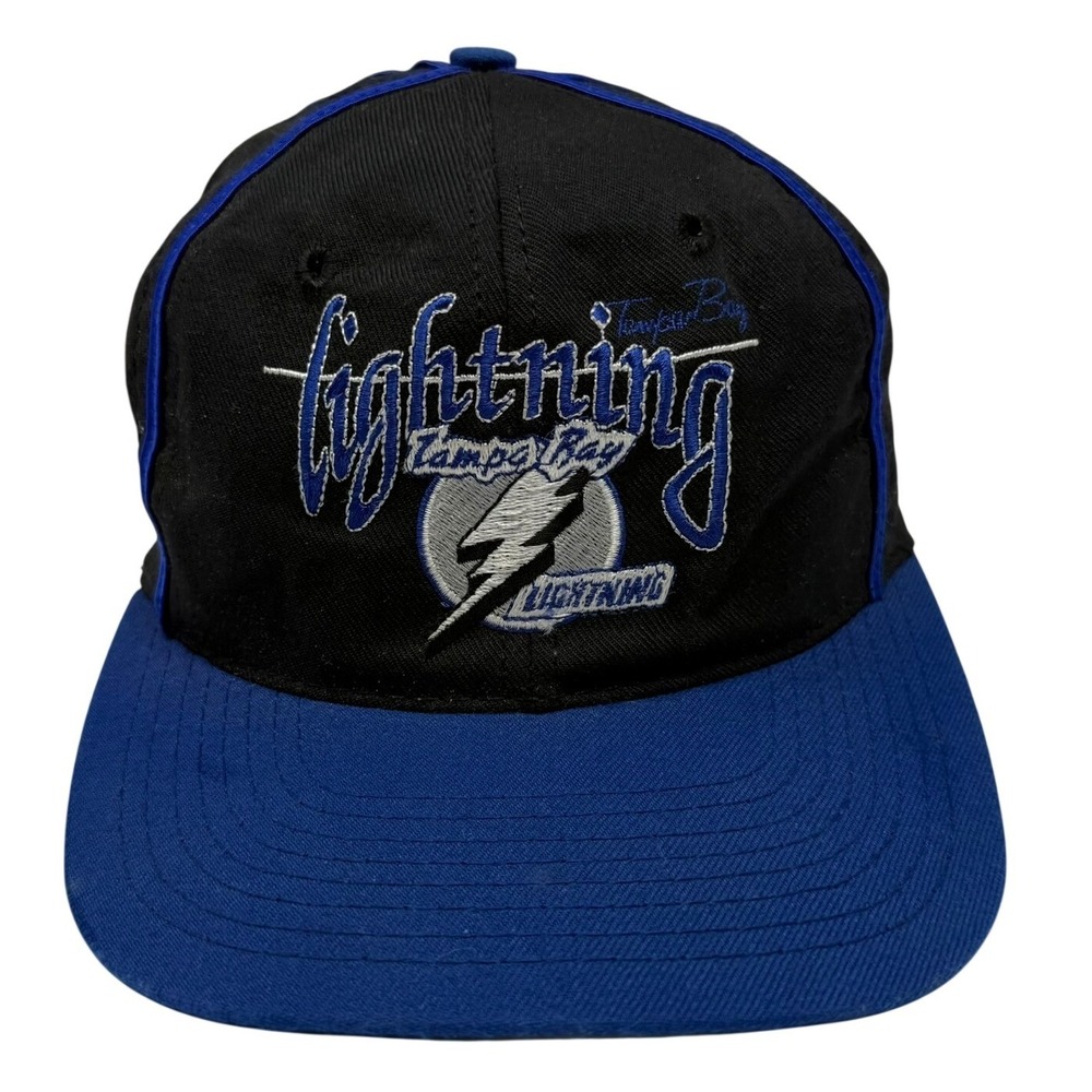 The Game Tampa Bay Lightning Hat Mens Black Blue Snapback NHL USA Vintage